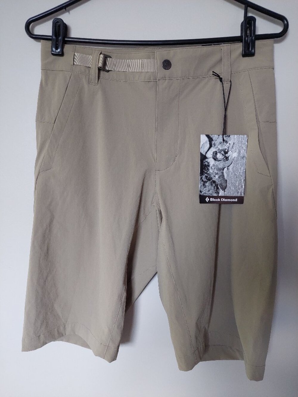 Black Diamond Men's M Valley Shorts Built-in adjustable Belt Dark Cley